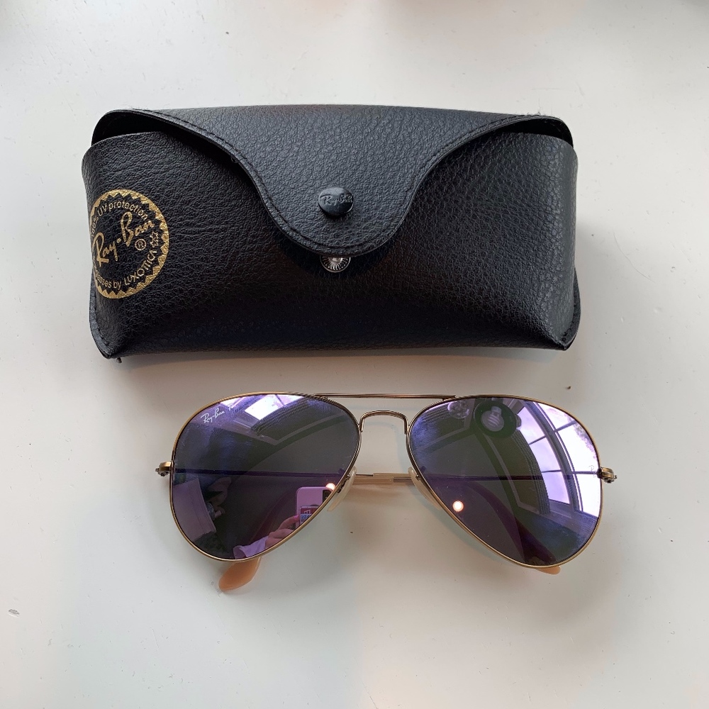 LILAC-MIRRORED AVAITOR RAY-BANS